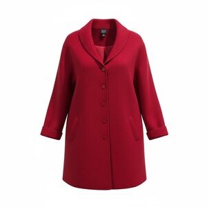 Eileen Fisher Bold Red Pea Coat